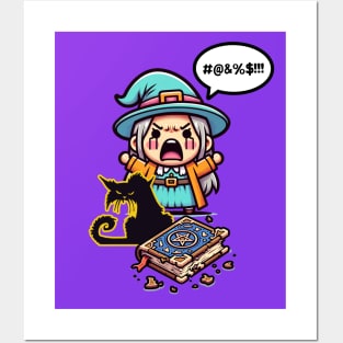 Cute Cursing Witch Posters and Art